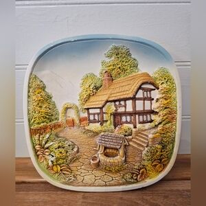 Charming Cottage Chalkware Art